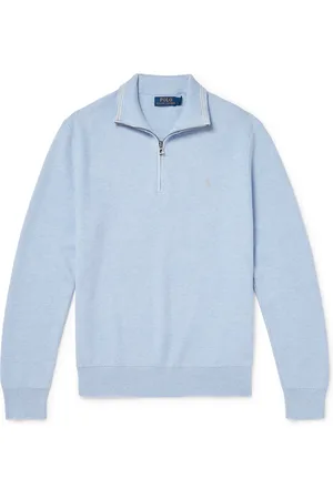 Ralph Lauren Logo-Embroidered Honeycomb-Knit Cotton Half-Zip Sweater - Men - - XS