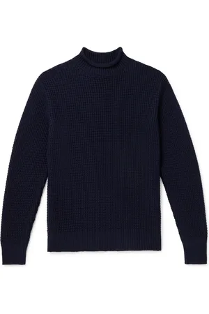 Sunspel Waffle-Knit Merino Wool Mock-Neck Sweater - Men - - XL