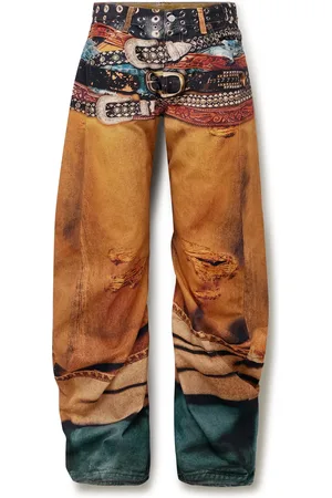 Acne Studios Wide-Leg Printed Cotton-Canvas Trousers - Men - - IT 52