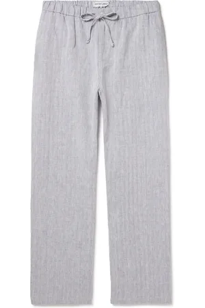 Frescobol Carioca Rocha Wide-Leg Herringbone Cotton and Linen-Blend Drawstring Trousers - Men - - UK/US 38