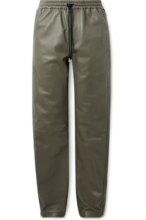 Acne Studios Straight-Leg Zip-Detailed Leather Drawstring Trousers - Men - - IT 46