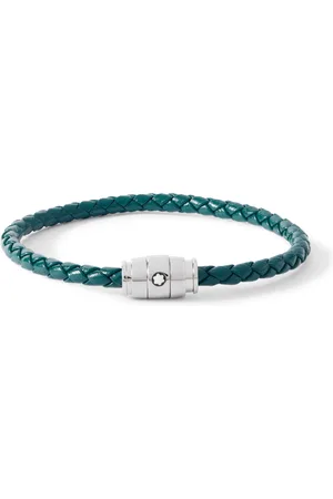 Montblanc Meisterst??ck 3-Ring Stainless Steel and Woven Leather Bracelet - Men - - M