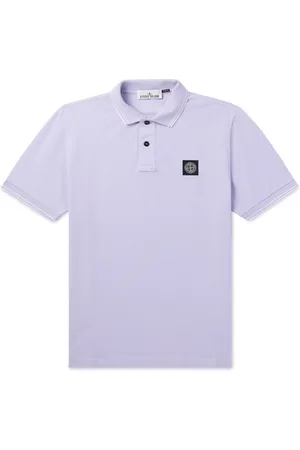 Stone Island Logo-Appliqu??d Cotton-Blend Piqu?? Polo Shirt - Men - - S