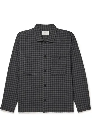 Folk Patch Checked Seersucker Overshirt - Men - - XL