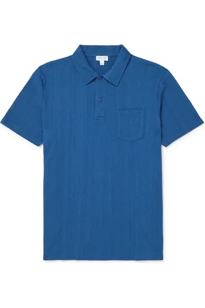 Sunspel Indigo-Dyed Cotton-Piqu?? Polo Shirt - Men - - XL