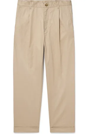 Beams Tapered Pleated Cotton-Twill Trousers - Men - - L