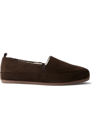 Mulo Shearling-Lined Suede Loafers - Men - - UK 6.5
