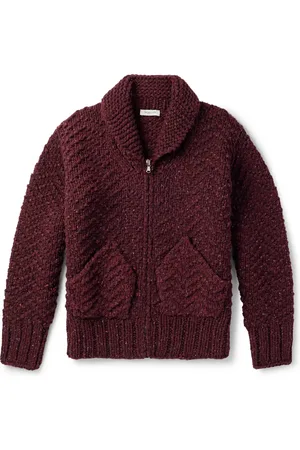 MILES LEON Shawl-Collar Merino Wool Zip-Up Cardigan - Men - - L
