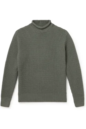 Sunspel Waffle-Knit Merino Wool Mock-Neck Sweater - Men - - M