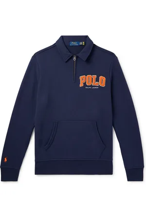 Ralph Lauren Logo-Appliqu??d Cotton-Blend Jersey Half-Zip Sweatshirt - Men - - M