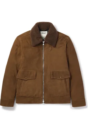 VALSTAR Shearling-Trimmed Suede Down Jacket - Men - - IT 48
