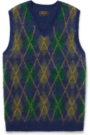 Beams Brushed Argyle Jacquard Vest - Men - - M