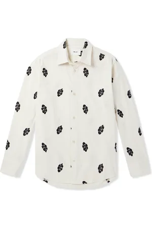 NN.07 Freddy Appliqu??d Organic Cotton-Poplin Shirt - Men - - XL