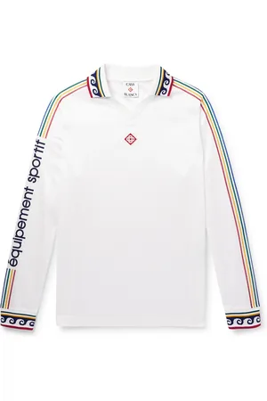 Casablanca Jacquard-Trimmed Logo-Appliqu??d Printed Jersey Polo Shirt - Men - - L