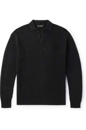 Saman Amel Slim-Fit Ribbed Cashmere Polo Shirt - Men - - IT 48