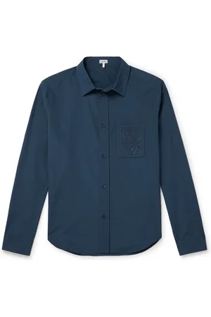 Loewe Logo-Embroidered Cotton-Poplin Shirt - Men - - EU 37