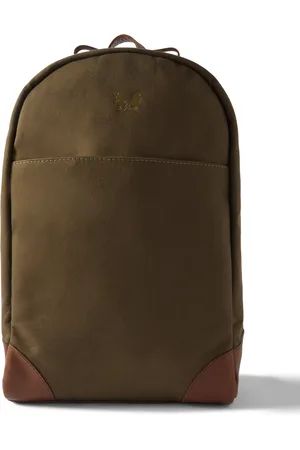 Bennett Winch Logo-Embroidered Leather-Trimmed Cotton-Canvas Backpack - Men