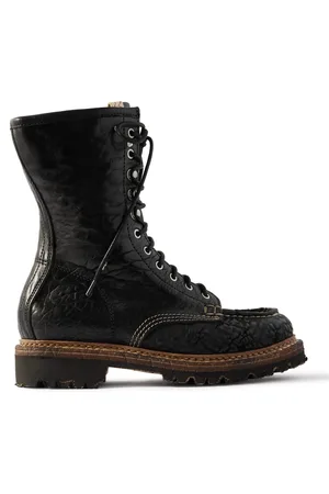 VISVIM Hi-Folk Scout Moc Textured-Leather Boots - Men - - US 9