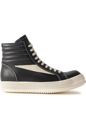 Rick Owens Vintage Suede-Trimmed Leather High-Top Sneakers - Men - - EU 41