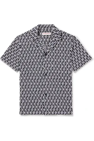 Orlebar Brown Howell Camp-Collar Cotton-Blend Terry-Jacquard Shirt - Men - - M