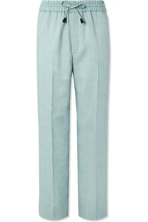 BRIONI Asolo Straight-Leg Herringbone Linen, Wool and Silk-Blend Suit Trousers - Men - - IT 48