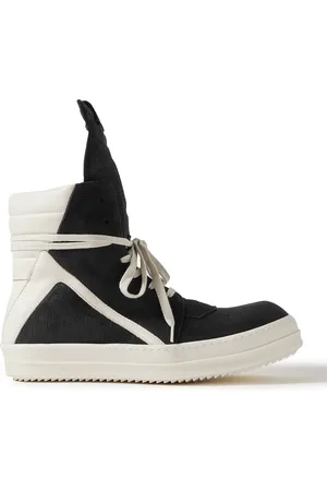 Rick Owens Geobasket Textured-Suede and Leather High-Top Sneakers - Men - - EU 43