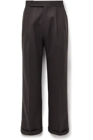 Kaptain Sunshine Wide-Leg Cropped Pleated Wool-Twill Suit Trousers - Men - - UK/US 32