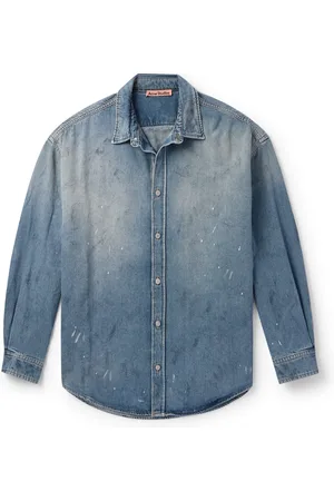 Acne Studios Paint-Splattered Organic Denim Shirt - Men - - S