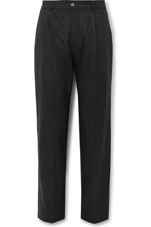 De Bonne Facture Slim-Fit Tapered Pleated Wool-Flannel Trousers - Men - - IT 50
