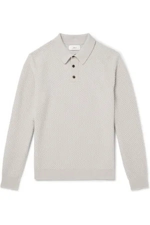 Mr P. Honeycomb-Knit Wool Polo Shirt - Men - - M