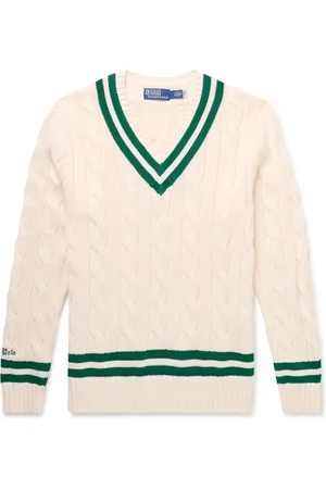 Ralph Lauren Slim-Fit Cable-Knit Striped Cotton Sweater - Men - - XL