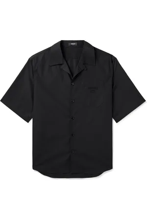 VERSACE Medusa Chain Camp-Collar Embroidered Printed Cotton-Twill Shirt - Men - - IT 56