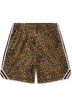 JOHN ELLIOTT Rivalry Straight-Leg Webbing-Trimmed Leopard-Print Mesh Shorts - Men - - XXL