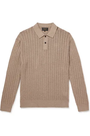 Beams Cable-Knit Cotton, Cashmere and Wool-Blend Polo Shirt - Men - - L