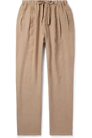 MASSIMO ALBA Straight-Leg Pleated Linen Drawstring Trousers - Men - - L