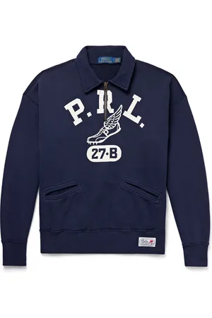 Ralph Lauren Logo-Print Cotton-Blend Jersey Half-Zip Sweatshirt - Men - - L