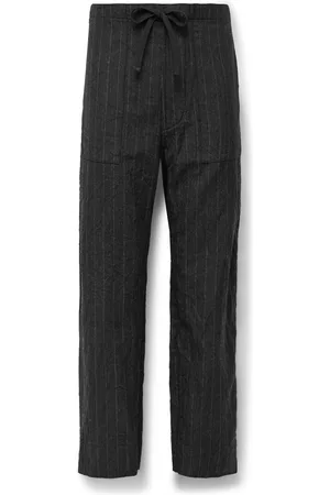Kaptain Sunshine Take Easy Baker Straight-Leg Pinstriped Wool-Twill Drawstring Suit Trousers - Men - - UK/US 34