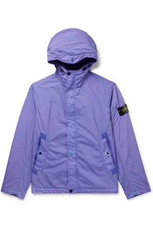 Stone Island Logo-Appliqu??d Crinkle Reps Nylon Hooded Jacket - Men - - L