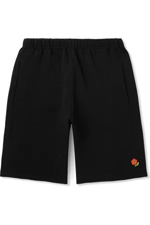 Kenzo Straight-Leg Logo-Embroidered Appliqu??d Cotton-Jersey Shorts - Men - - XS