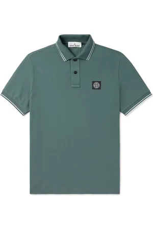 Stone Island Logo-Appliqu??d Cotton-Blend Piqu?? Polo Shirt - Men - - S