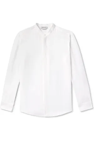GABRIELA HEARST Ollie Grandad-Collar Linen-Voile Shirt - Men - - EU 42
