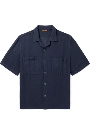 BARENA Solana Camp-Collar Linen and Cotton-Blend Gauze Shirt - Men - - IT 44