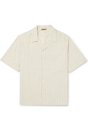 BARENA Solana Camp-Collar Striped Cotton Shirt - Men - - IT 56