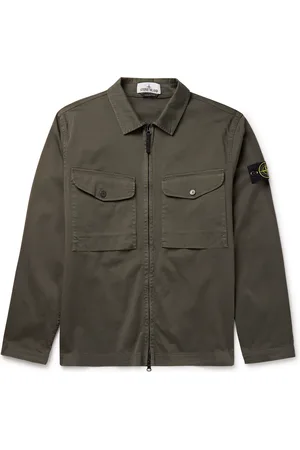Stone Island Slim-Fit Logo-Appliqu??d Organic Cotton-Blend Sateen Jacket - Men - - M