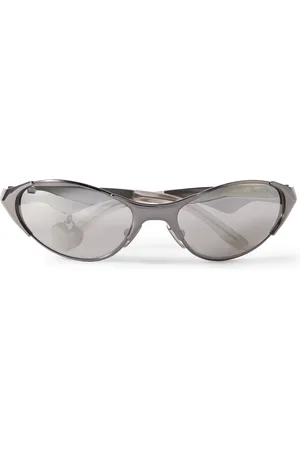 Acne Studios Apin D-Frame Stainless Steel Wraparound Sunglasses - Men