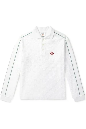 Casablanca Logo-Appliqu??d Striped Cotton-Blend Terry-Jacquard Polo Shirt - Men - - L
