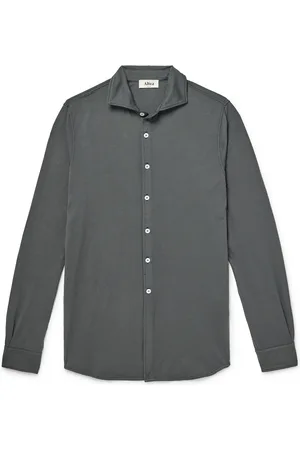 ALTEA Palmer Cutaway-Collar Stretch-Cotton Jersey Shirt - Men - - S