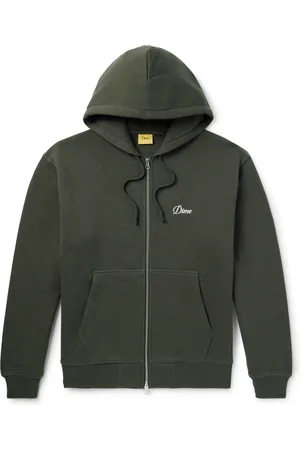 DIME Logo-Embroidered Cotton-Blend Jersey Zip-Up Hoodie - Men - - XXL