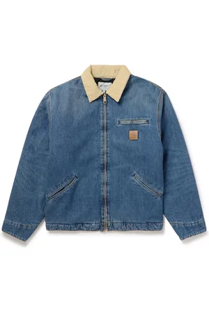 Carhartt OG Detroit Corduroy-Trimmed Padded Denim Jacket - Men - - XS