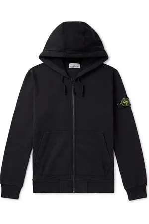 Stone Island Logo-Appliqu??d Garment-Dyed Cotton-Jersey Zip-Up Hoodie - Men - - XL